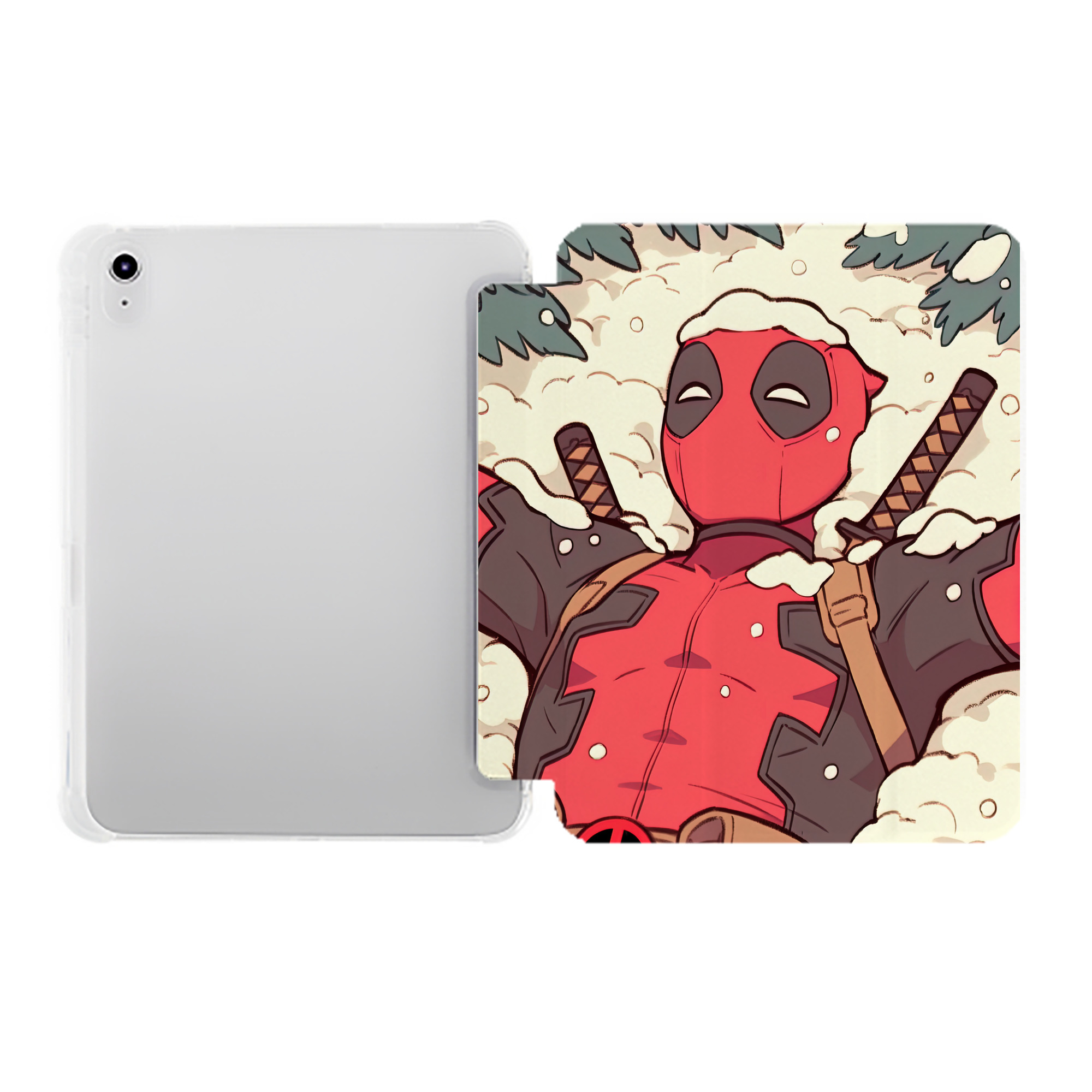 （画像用） Deadpool デッドプール IPad ケース ペン収納付き 三つ折りスタンド PUレザー×シリコン 対応機種9.5/10.5/10.9インチ